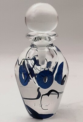 Henry Summa Limited Edition 05/50 Anemone 1981 Blue Swirls Perfume Bottle - 5''