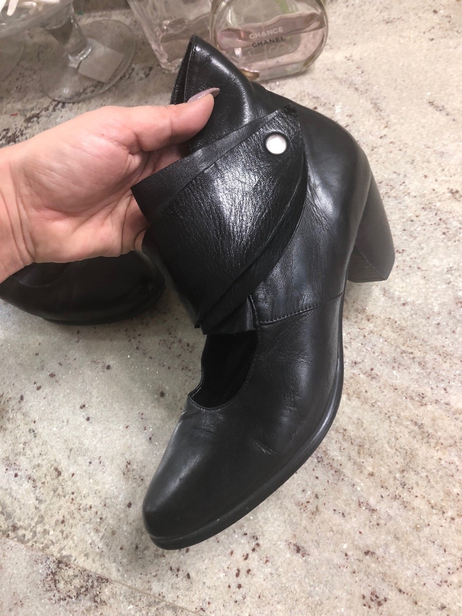 Anthropologie Everybody by BZ Moda Black Leather Ankle Boots 38.5