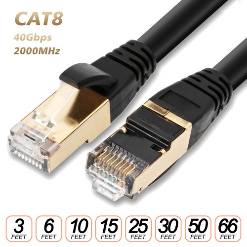 Corto largo cable Ethernet CAT 8 7 Interior & Al Aire Libre para los Juegos de módem/router// PC | eBay