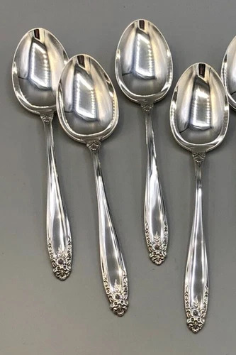 Prelude by International Sterling Silver set of 4 Oval Soup Spoons 6.75"