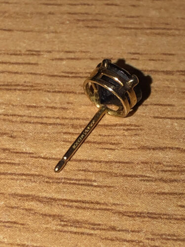 Vintage Mexican Hallmarked 10ct Gold with Solitaire Sapphire Stud Earrings - Picture 9 of 13