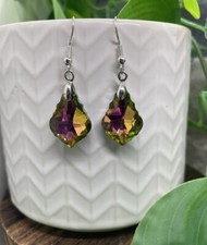 1.5 Silver-tone Boho Iridescent Dangle Earring Set New Free Ship B4226