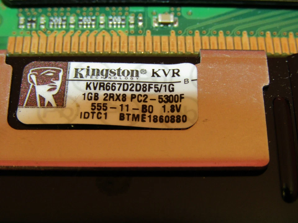 KVR667D2D8F5/1G KINGSTON KINGSTON 1GB 1X1GB PC2-5300F 2RX8 DIMM - Image 3 of 4