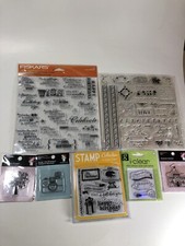 Large Lot Of Clear Stamps Various Brands  Themes Fiskars Birthdays New