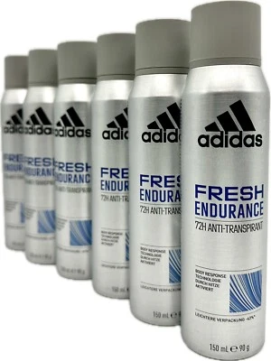 6x Adidas Fresh Endurance Deospray Männer Deo Bodyspray 72h 6x150ml