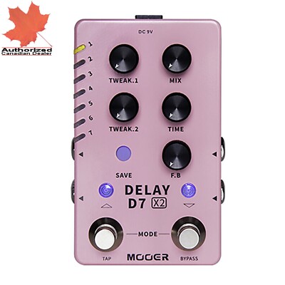 Mooer D7 X2 DELAY Guitar Effector + Power Supply