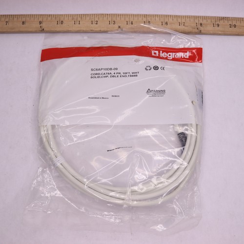 Legrand Cord Solid Double End CAT6A White 10' SC6AP10DB-09 - 第 2/4 張圖片