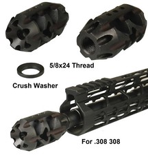 All Steel Low Concussion 5/8x24 Competition Muzzle Brake Compensator 308 .308