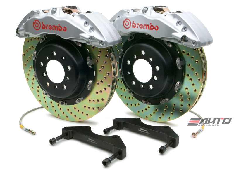 Brembo Front GT BBK Brake 6pot Caliper Silver 380x34 Drill Disc