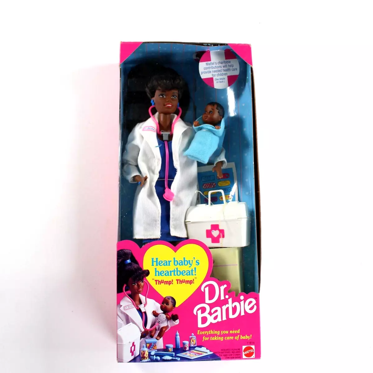 Dr Barbie African American Doctor and Baby Doll 1993 11814 NIB 90s