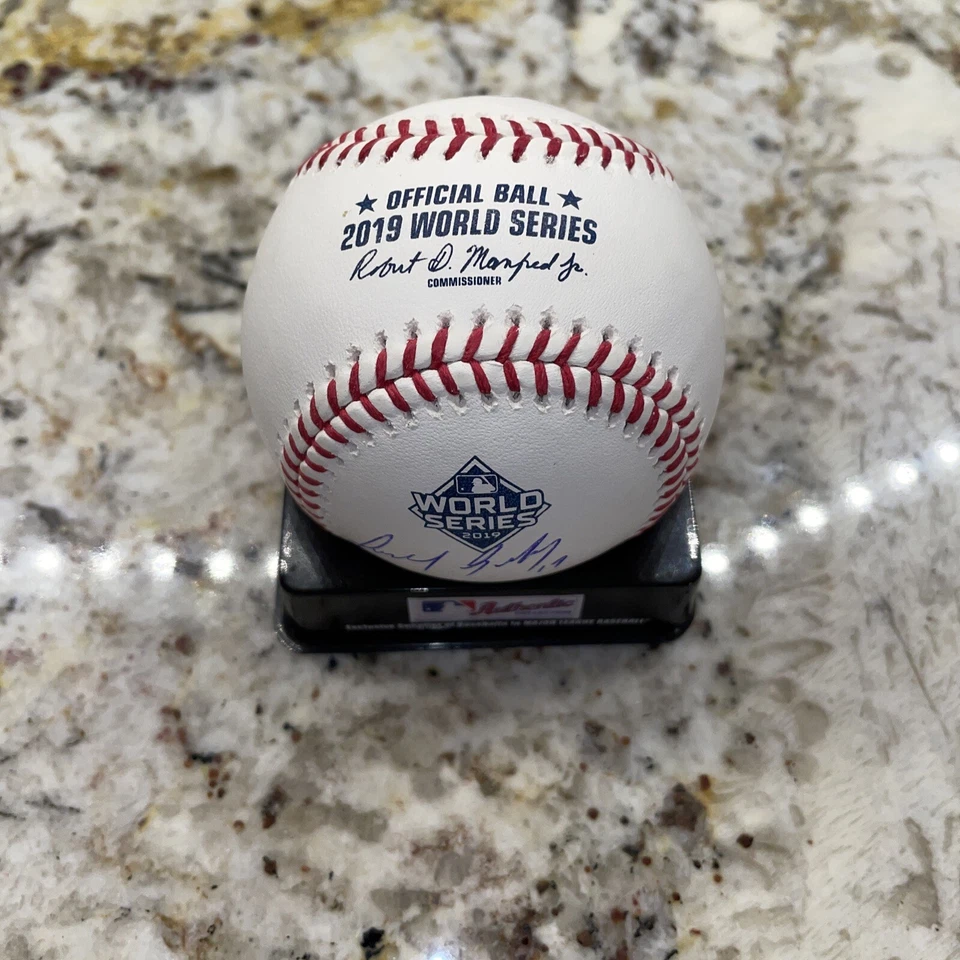 Béisbol Autografiado Aníbal Sánchez 2019 Serie Mundial Campeones Nacionales Raro Foto 2 de 2
