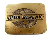 1970's Blue Streak Belt Buckle by CD Hit Made in USA