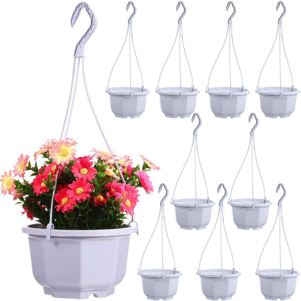 10 Spider Plant Hanging Basket Pots - Durable Plastic Flower Pots