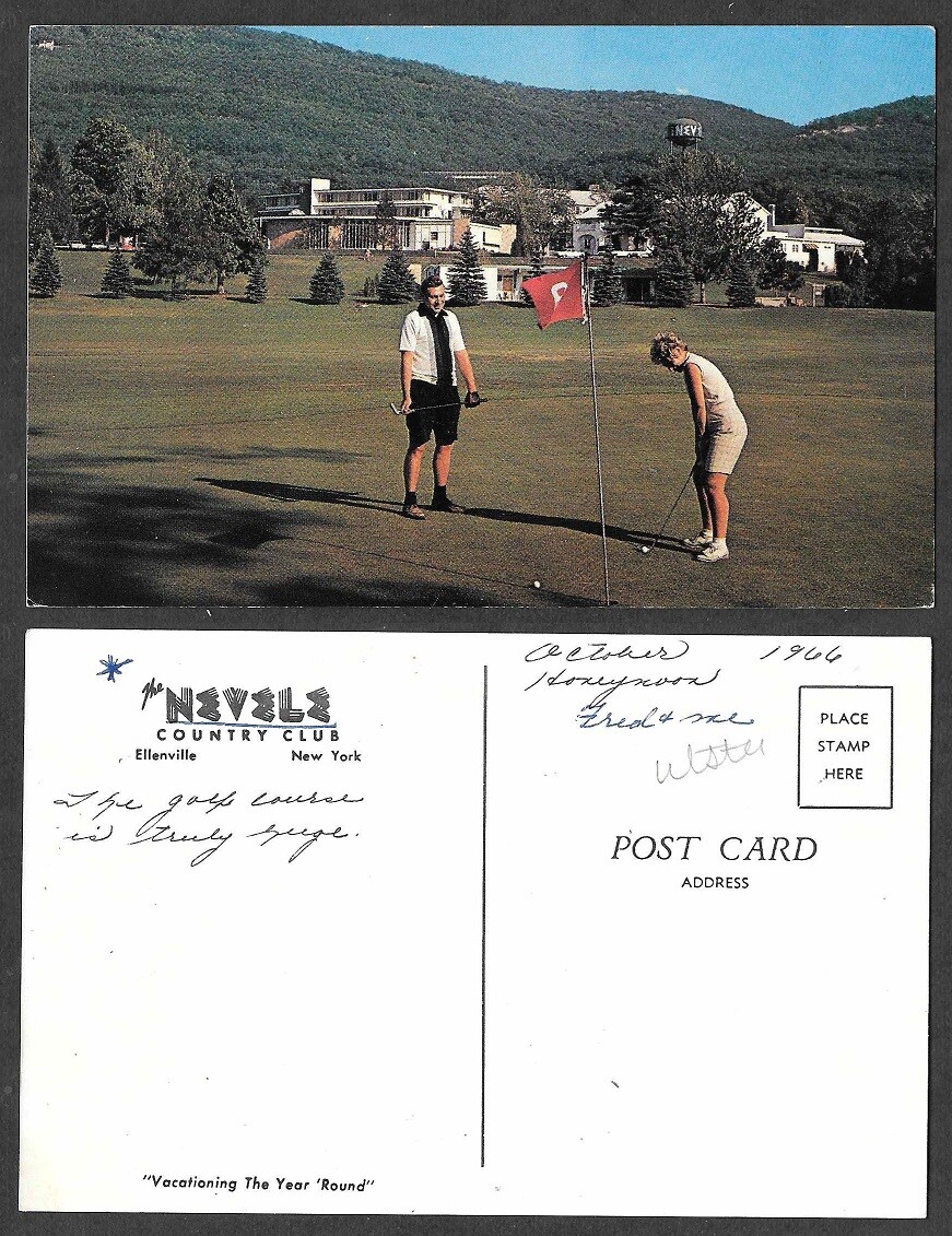 Old Postcard Ellenville, New York Nevele Country Club, Golf Course
