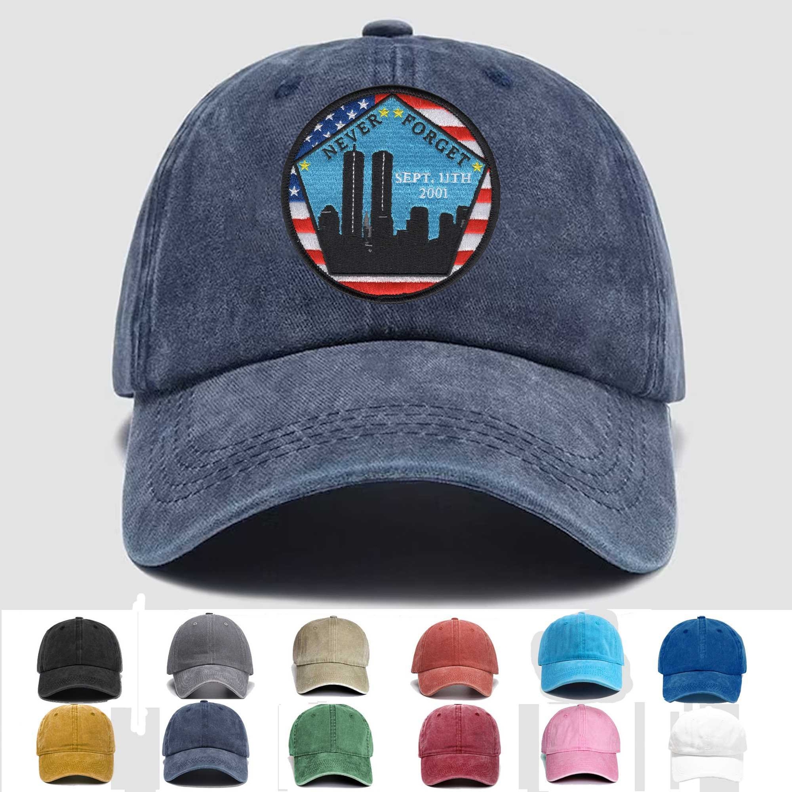 Custom Embroidered Hat September 11th - Never Forget, Veteran Cap, Trucker Hat