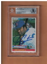 Joe Carter AUTOGRAPHED 1984 DONRUSS ROOKIE BASEBALL CARD SIGNED CUBS BECKETT AUT