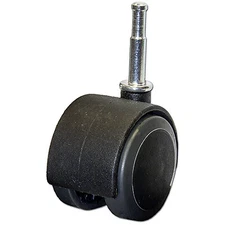 TruGuard F24409TV Dual Wheel Caster, Black With Gray Tread, Wood Stem, 2-In.,