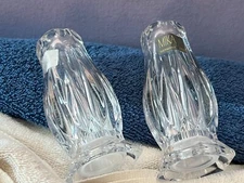 Mikasa glass salt & pepper shakers Icicles pattern Germany PO8630