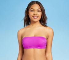Women's Ribbed Bandeau Bikini Top - Shade  Shore - Purple - 34C - S712