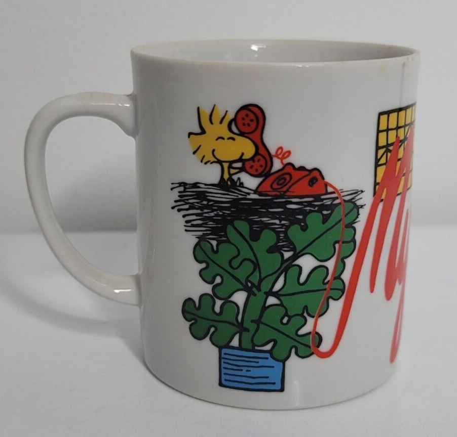 Vintage 1965 Snoopy My Mug Coffee Cup Peanuts Gang Woodstock Business Boss Rare