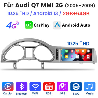 Carplay Android Radio für Audi Q7 4L MMI 2G 2005-09 Navi Bluetooth