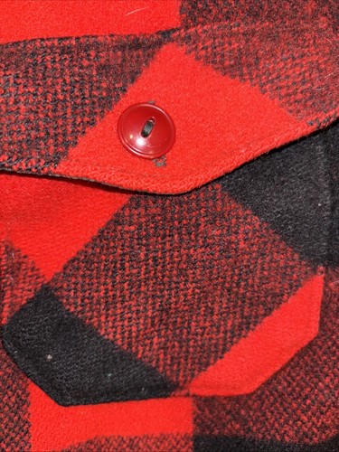 Giacca camicia vintage Woolrich misto lana flanella uomo L bufalo check anni 70 0287 - Foto 4 di 16