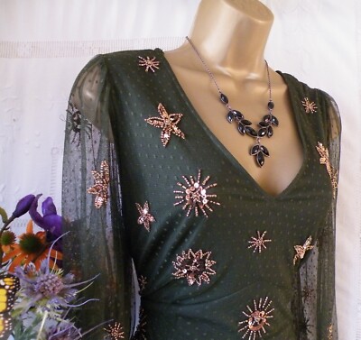  ****MONSOON PRE-OWNED ''VANESSA GREEN'' DRESS SIZE 16**** 
