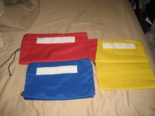 2 HOLLYWOOD RAGES  BACKDROPS RAGS BAGS NEW 1BLUE 36X16 1 YELLOW 29X14