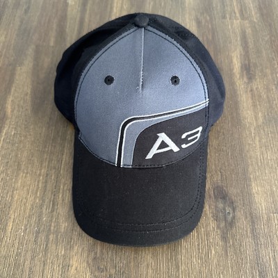 Genuine OEM Audi A3 Logo Embroidered Ball Cap Hat - Black NWT