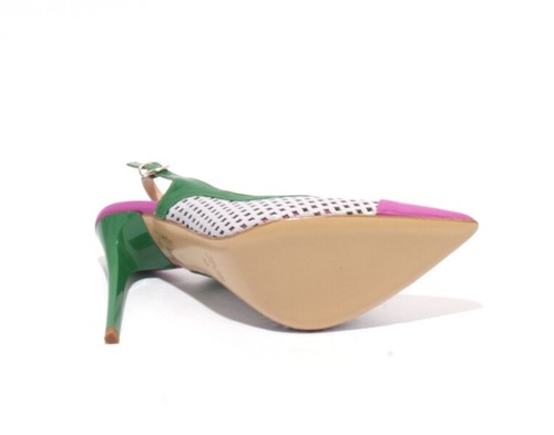 Isabelle 135c Multi-Color Leather Pointy Heel Slingbacks Pumps 39.5 / US 9.5 - Picture 8 of 8