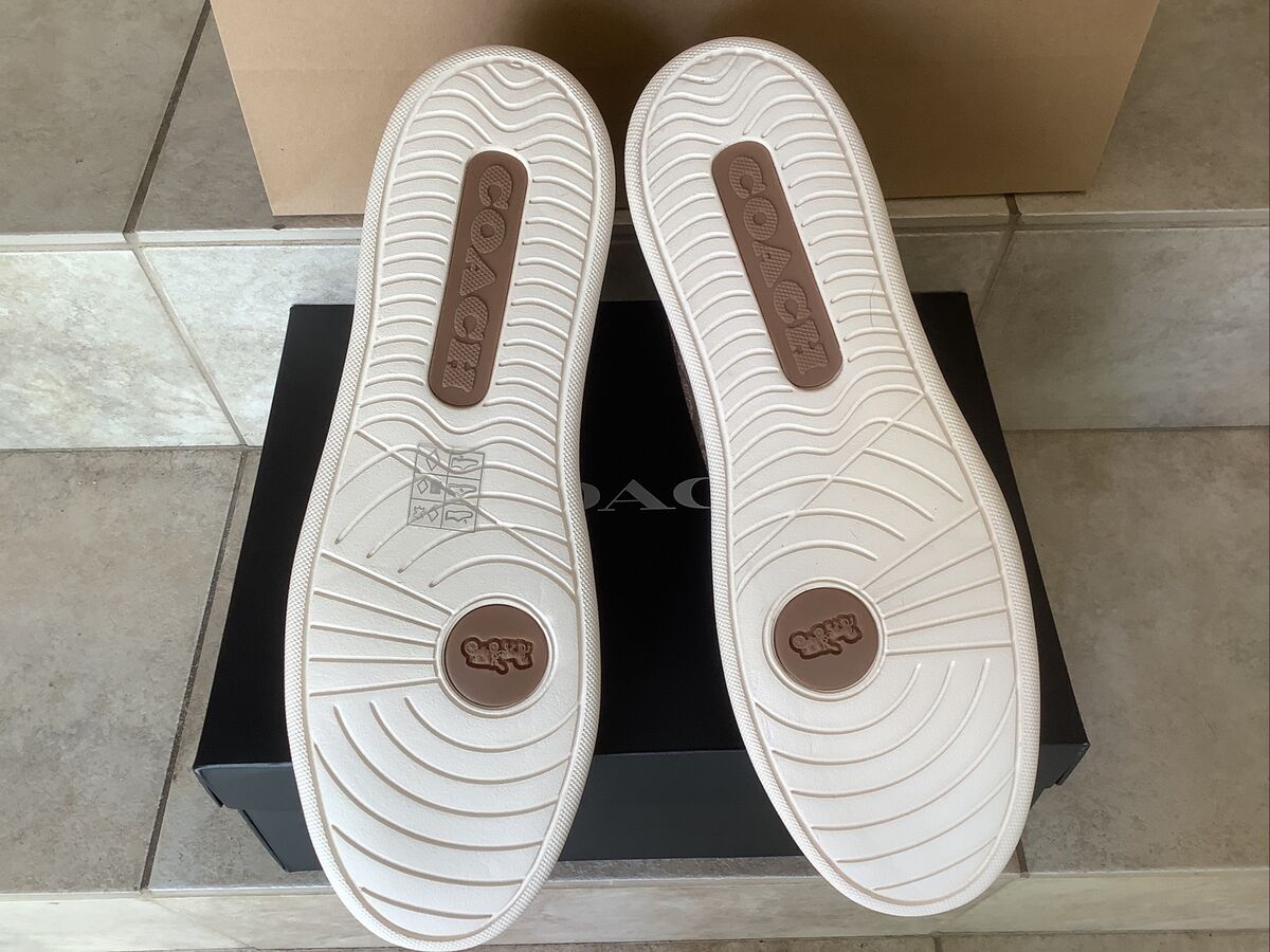 COACH NEW YORK CLIP HIGH TOP KHAK / SADDLE MEN SIZE - 13 -D COACH NEW YORK CLIP HIGH TOP KHAK / SADDLE MEN SIZE - 13 -D