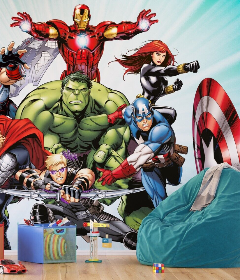 Marvel Avengers photo wallpaper XXL bedroom 360x270 cm Iron Man Hulk
