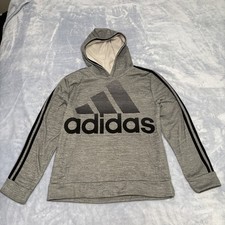 Adidas Pullover Hoodie Sweatshirt Boys Youth Size Large 14/16 Gray