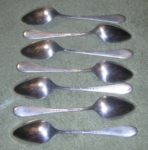 7 ~ PAUL REVERE ~ CUCHARADITAS Oneida Community plateadas + cuchara para servir c1927 - Imagen 2 de 6