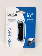 Lexar 16GB Hi-Speed USB JumpDrive Twist Turn Flash Drive Black   Brand New  