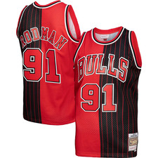 NBA Chicago Bulls Dennis Rodman Mitchell Ness M N Split Swing Jersey NEW
