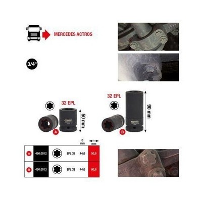 Torx-E-Plus Stecknuss für Mercedes, 32 EPL, 50mm lang KS TOOLS 460.0012