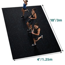 Rubber Gym Mats Home Exercise Flooring Roll 6mm Thick Heavy Duty Black Blue