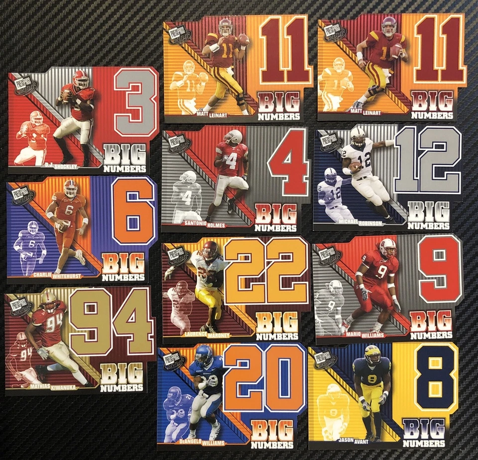 2006 Press Pass Big Numbers Die-Cut LEINART YOUNG BUSH You Pick 10+ Free US Ship - Image 2 of 2