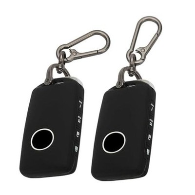 2 Pack for Mazda Key Fob Cover with Keychain, 4 Buttons Silicone Rubber Black