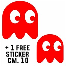 Folienaufkleber PAC-MAN PAC MAN GEIST ROT decal (+ 1 FREE STICKER 10cm)