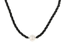 Black Spinel Rhodium Over Sterling Silver Necklace Approximately 50.00ctw NEW
