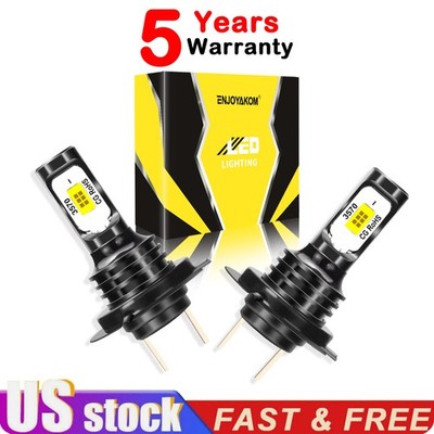 2x H7 LED Headlight Bulbs Kit High Low Beam 80000LM Super Bright 6500K White