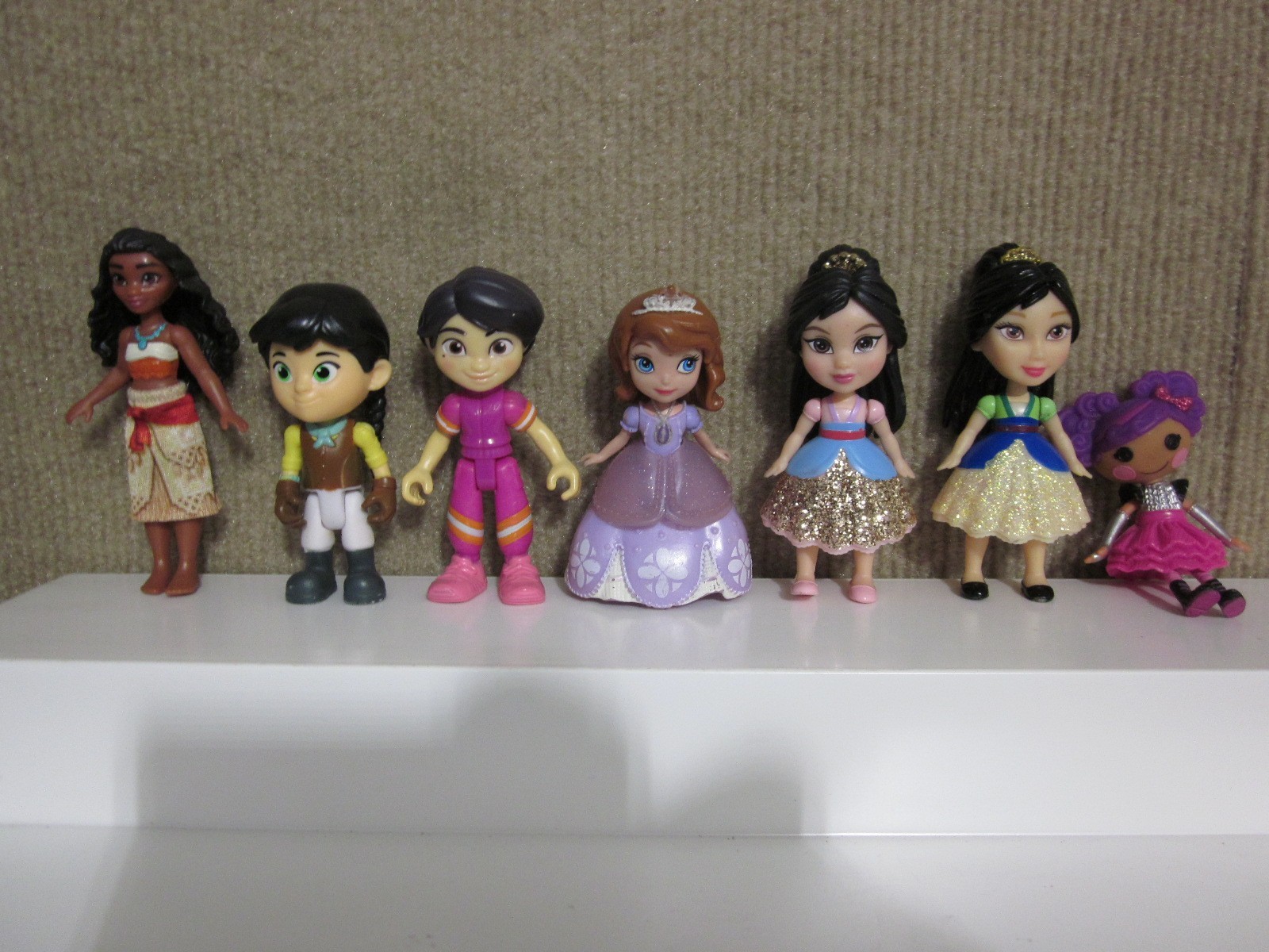 Disney Princess Poseable Mini Doll Toddler Miniature Sofia First Mulan Moana Lot