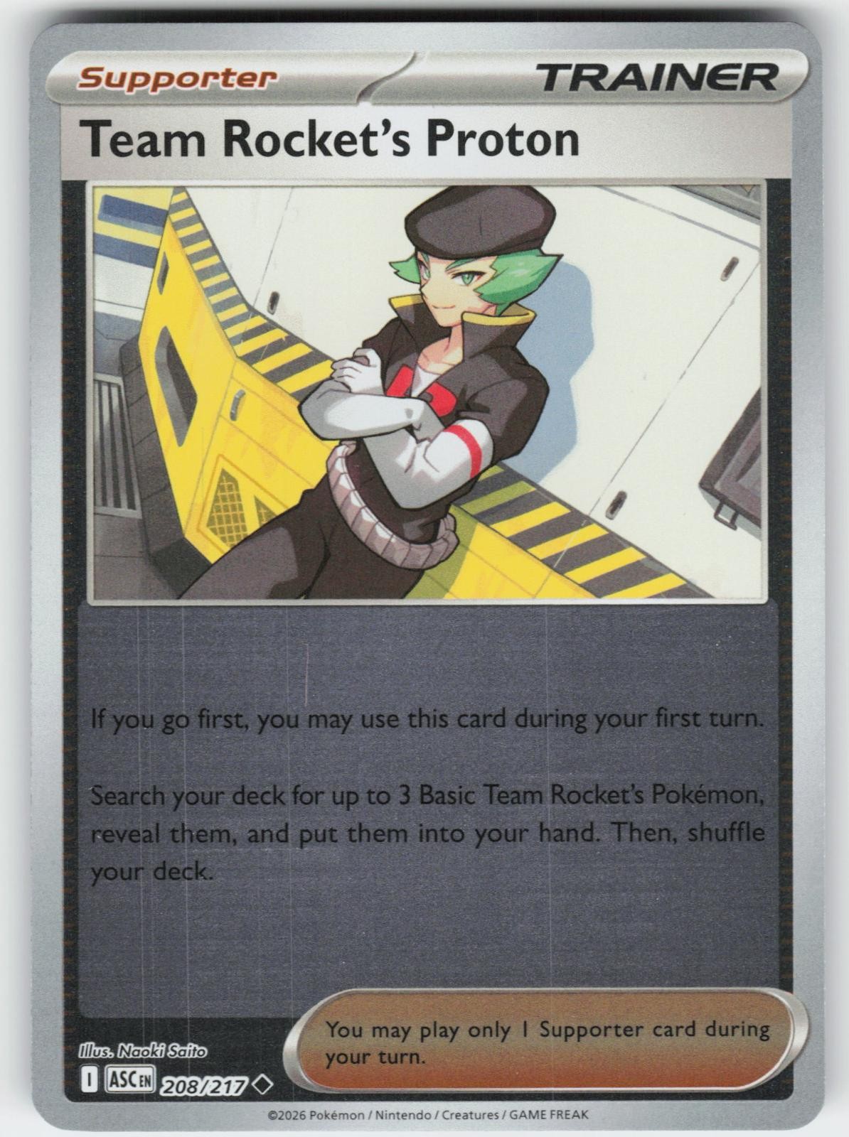 Team Rocket's Proton 208/217 Uncommon Ascended Heroes Pokemon Reverse Holo NM