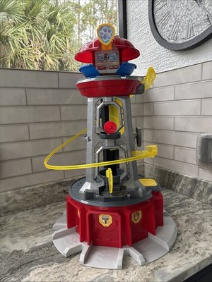 Paw Patrol Mighty Pups Lookout Tower WORKS & 5 Vehicles & 6 Figures Nickelodeon