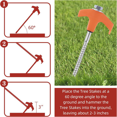 50 Pack 8 Inch Screw in Tent Stakes Heavy Duty Tent Stakes Screw in Ground Ca...