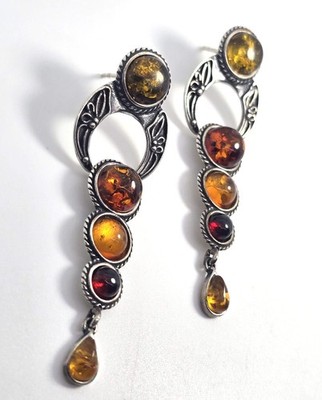 Valerio 888 Ian & Valery Coolish amber sterling silver V8 Poland amber earrings