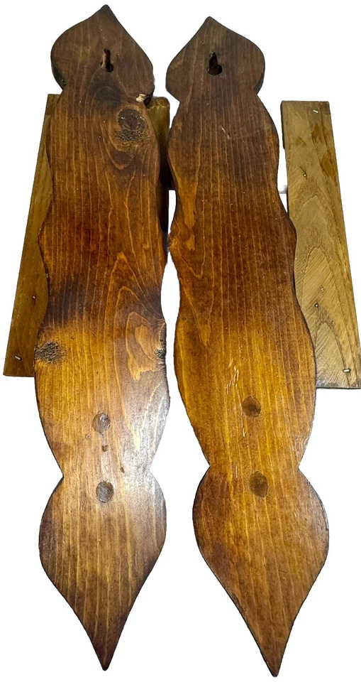 Set of Gorgeous Wooden Wall Sconce Candleholders, Used, GUC - Image 3 of 4