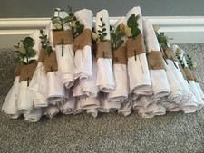 white taffeta wedding napkins x 60 plus 8 table runners